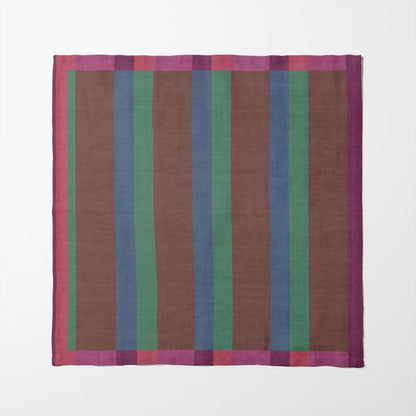 Candy Stripes Napkin in Brown in Lightweight Linen