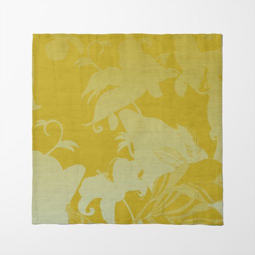 Tropical Paissage Napkin in Bright Yellow in Organic Cotton Voile