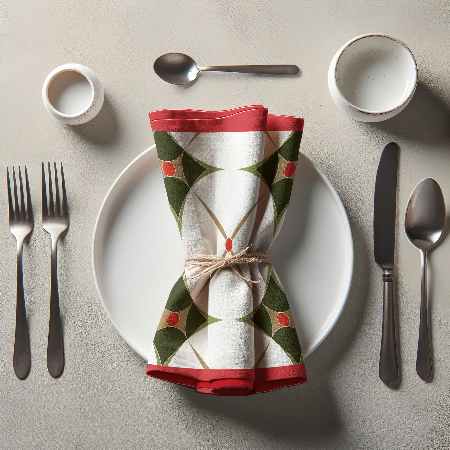 Holiday Abstract Napkin in Green