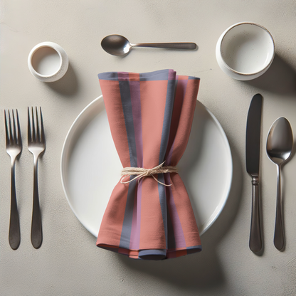 Candy Stripes Bright Pink & Purple Napkin