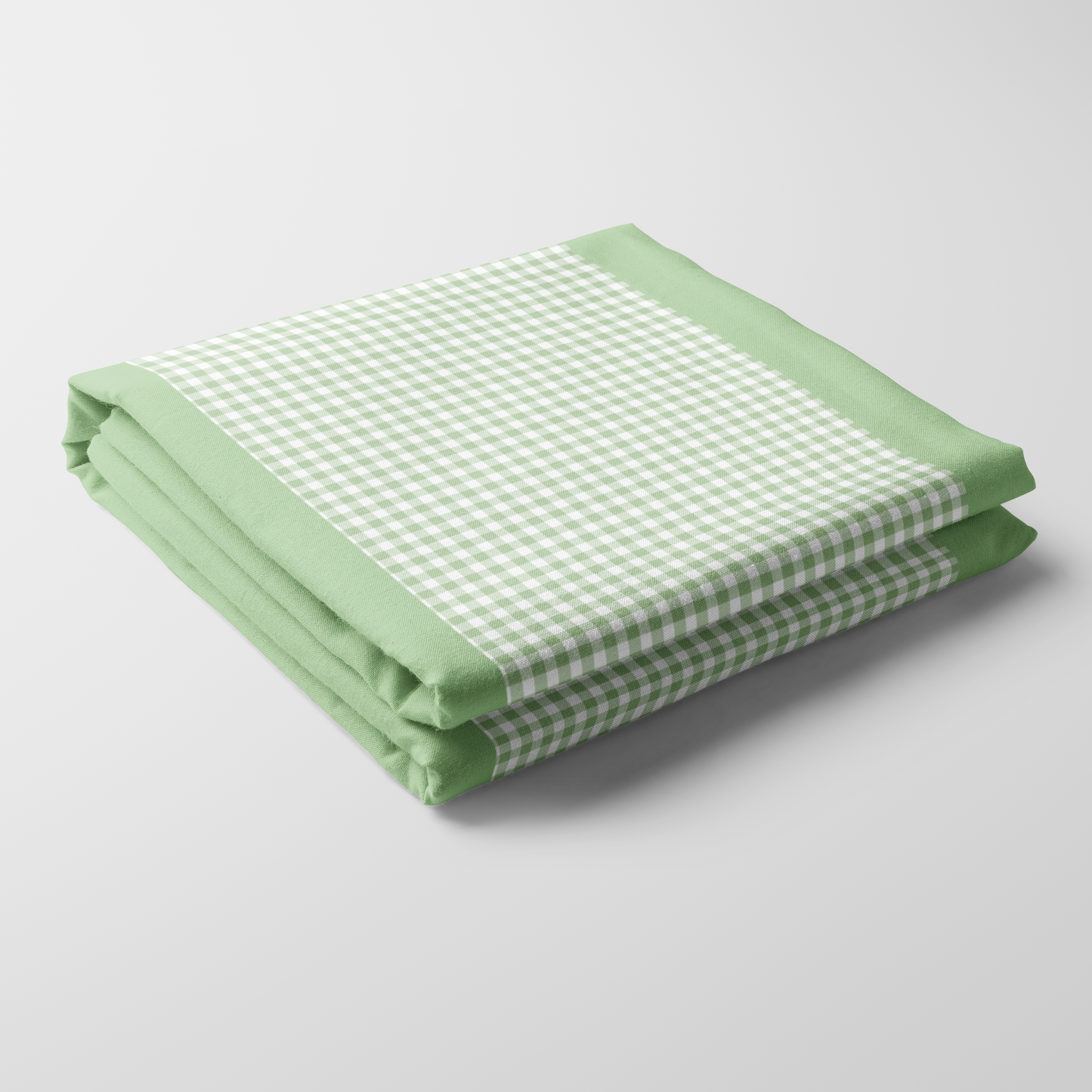 Mini Gingham Tablecloth in Pastel Green - Mid Cotton Twill