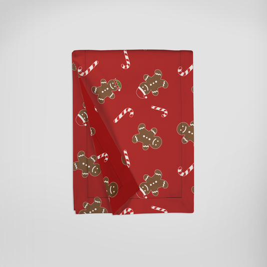 Gingerbread Dudes Table Runner in Red