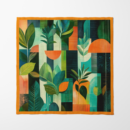 Green and Orange Plants Napkin