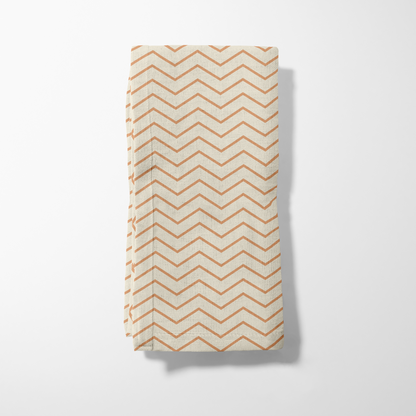 ONE Zig Zag Napkin - Burnt Butter in Organic Cotton Voile