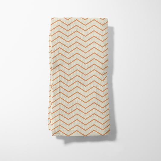 ONE Zig Zag Napkin - Burnt Butter in Organic Cotton Voile