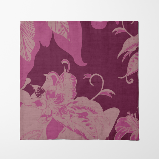 Tropical Paissage Pink Napkin in Organic Cotton Voile