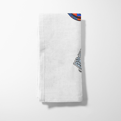 'Keys to the Culture’ in Azúcar Azul Blanco Napkin