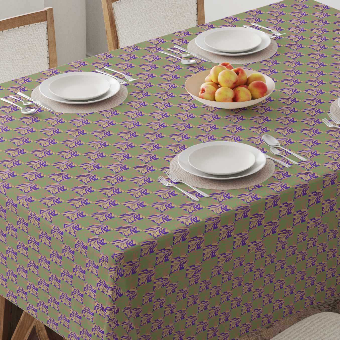 Water Drops Tablecloth in Mid Cotton Twill