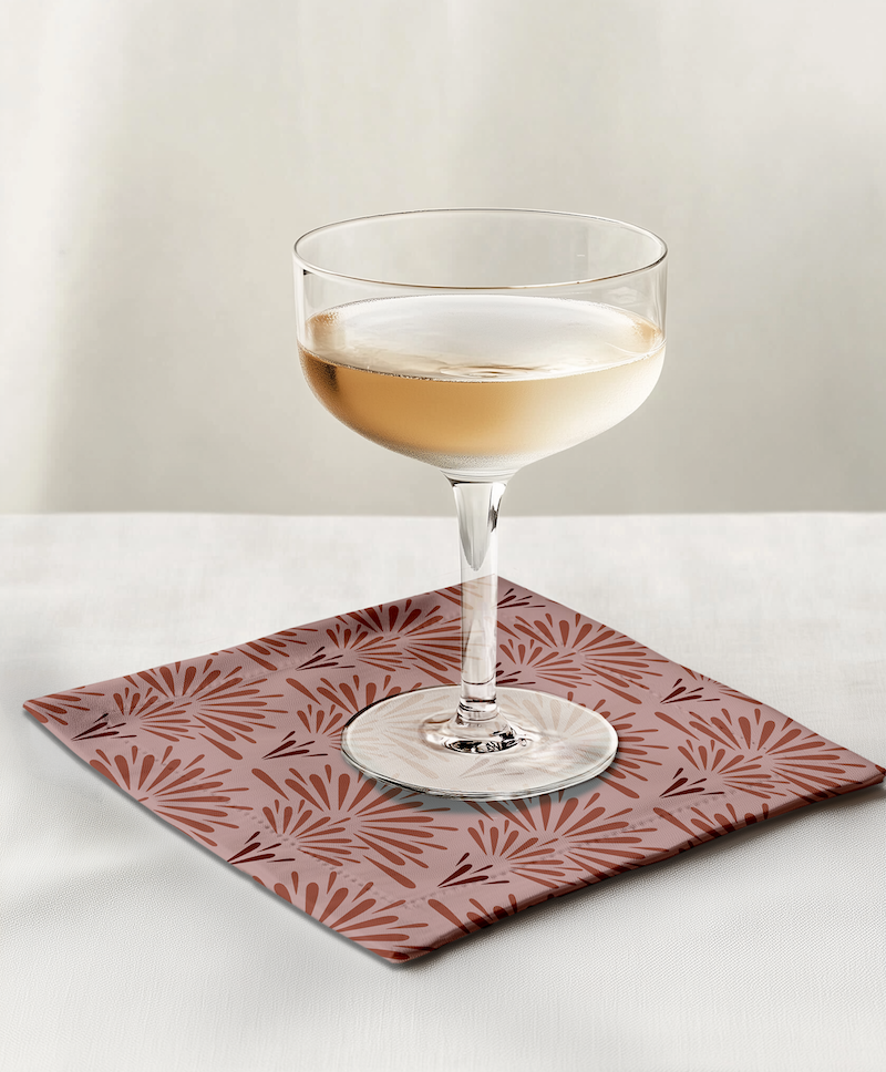 Heritage Cocktail Napkin in Salmon Pink