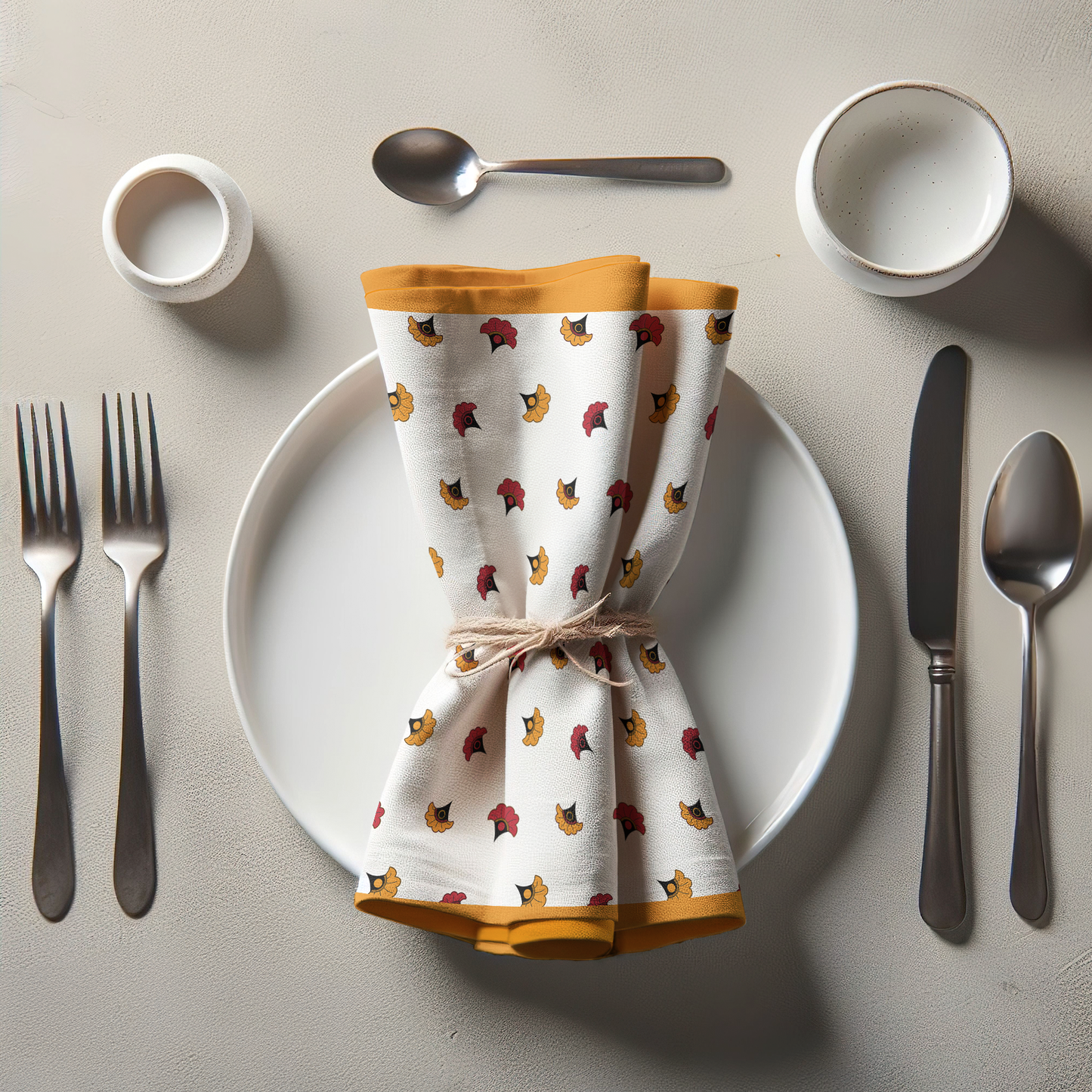Scattered Flowers Napkin in Lightweight Linen