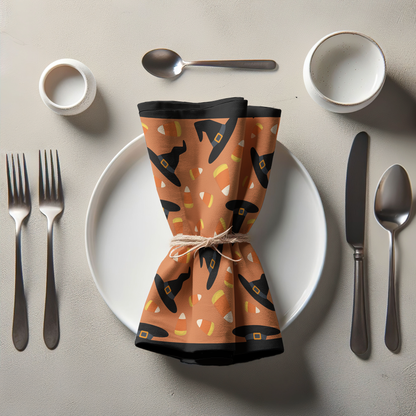 Trick or Treat Napkin in Pumpkin in Organic Cotton Voile