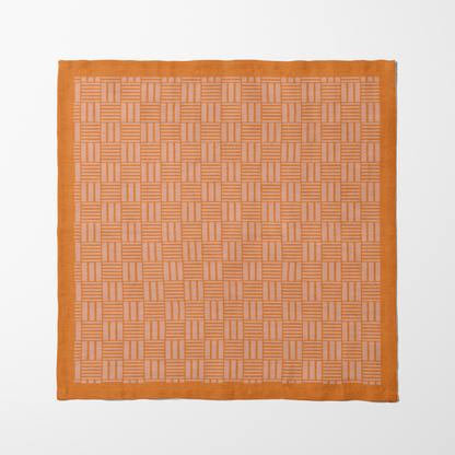 Checkered Stripes Napkin in Orange