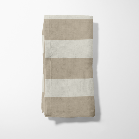 ONE Large Stripes Napkin - Pebble in Organic Cotton Voile