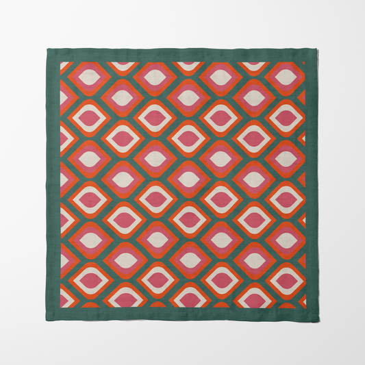 Mod Eye Candy Napkin in Emerald Green in Lightweight Linen