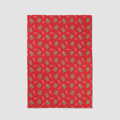 Gingerbread Dudes Tea Towel in Light Red