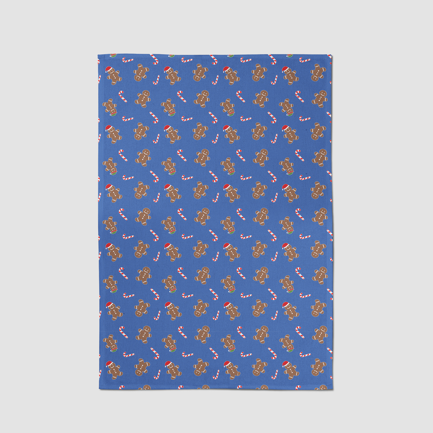 Gingerbread Dudes Tea Towel in Dark Blue