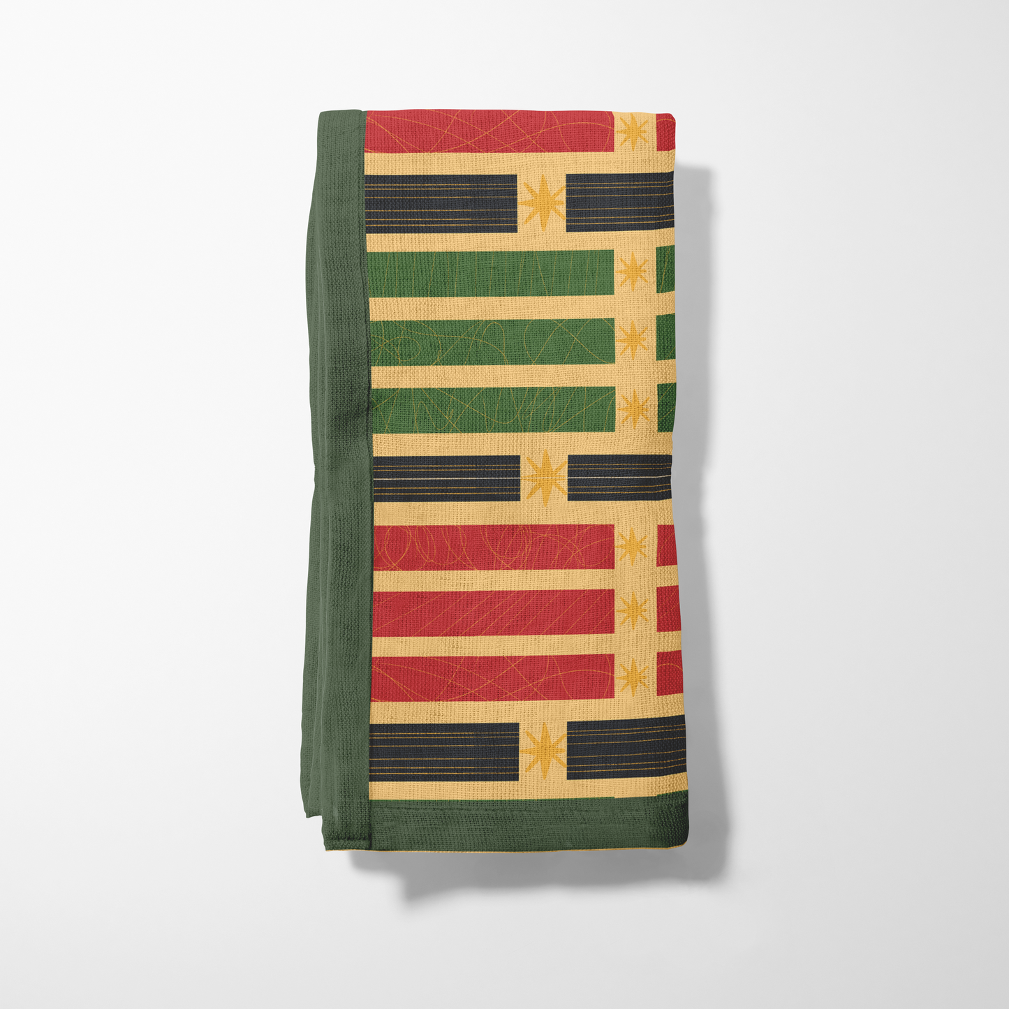 Kwanzaa Candles Napkin in Dark Green