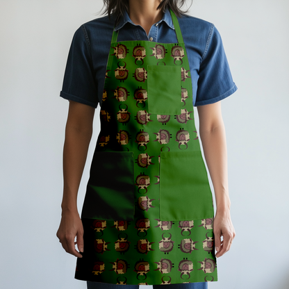 Krampus Full Chef Apron in Green