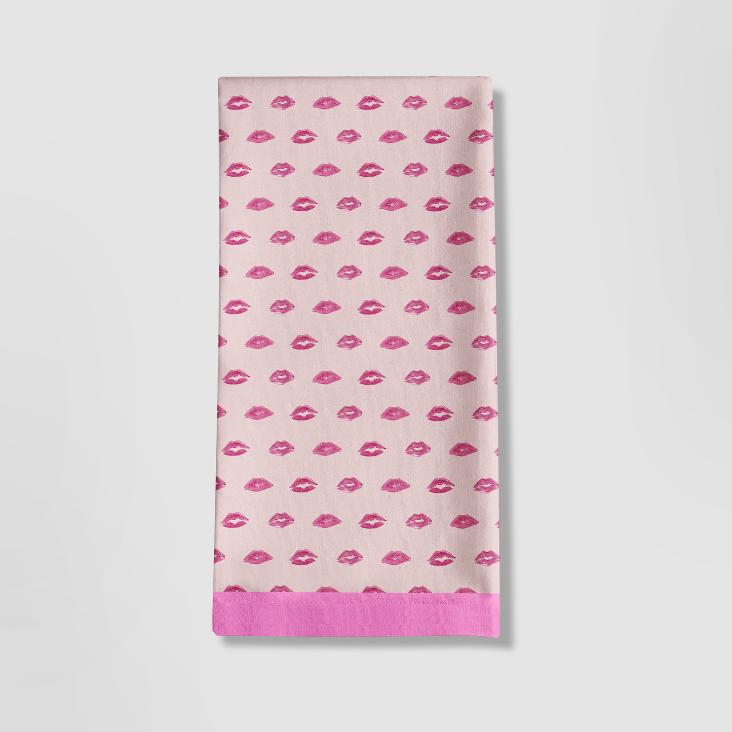 Valentine Pink Smooch with Love Pink Tea Towel