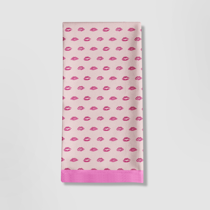 Valentine Pink Smooch with Love Pink Tea Towel