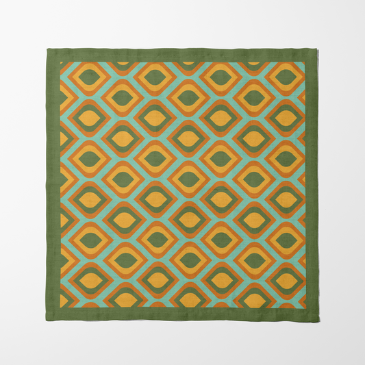 Mod Eye Candy Napkin in Olive Green in Lightweight Linen