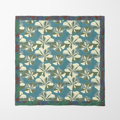 Tropical Cayena Napkin in Blue in Lightweight Linen