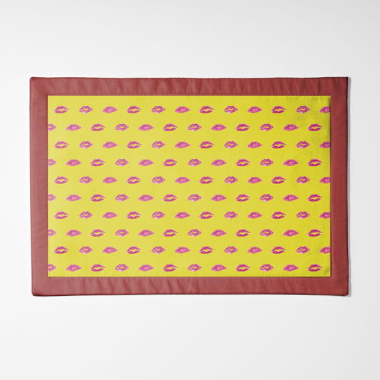 Laughter Yellow Smooch with Zebra Red Placemat