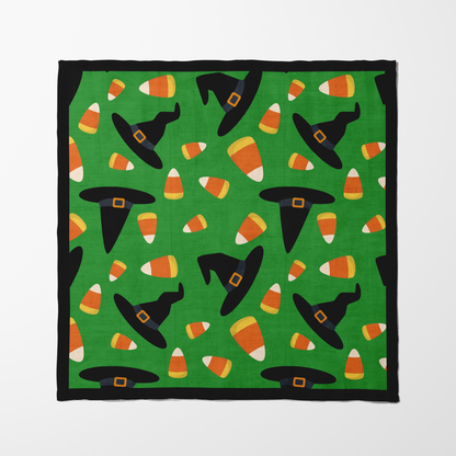 Trick or Treat Napkin in Slime in Lightweight Linen