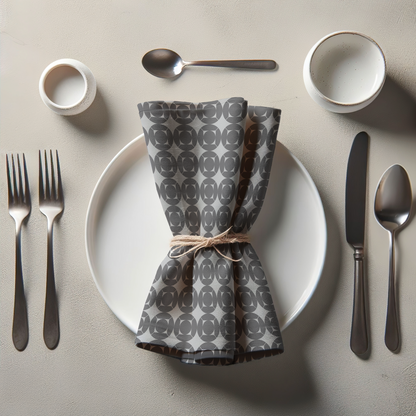 Picnic in the woods Napkin - Monochrome in Organic Cotton Voile