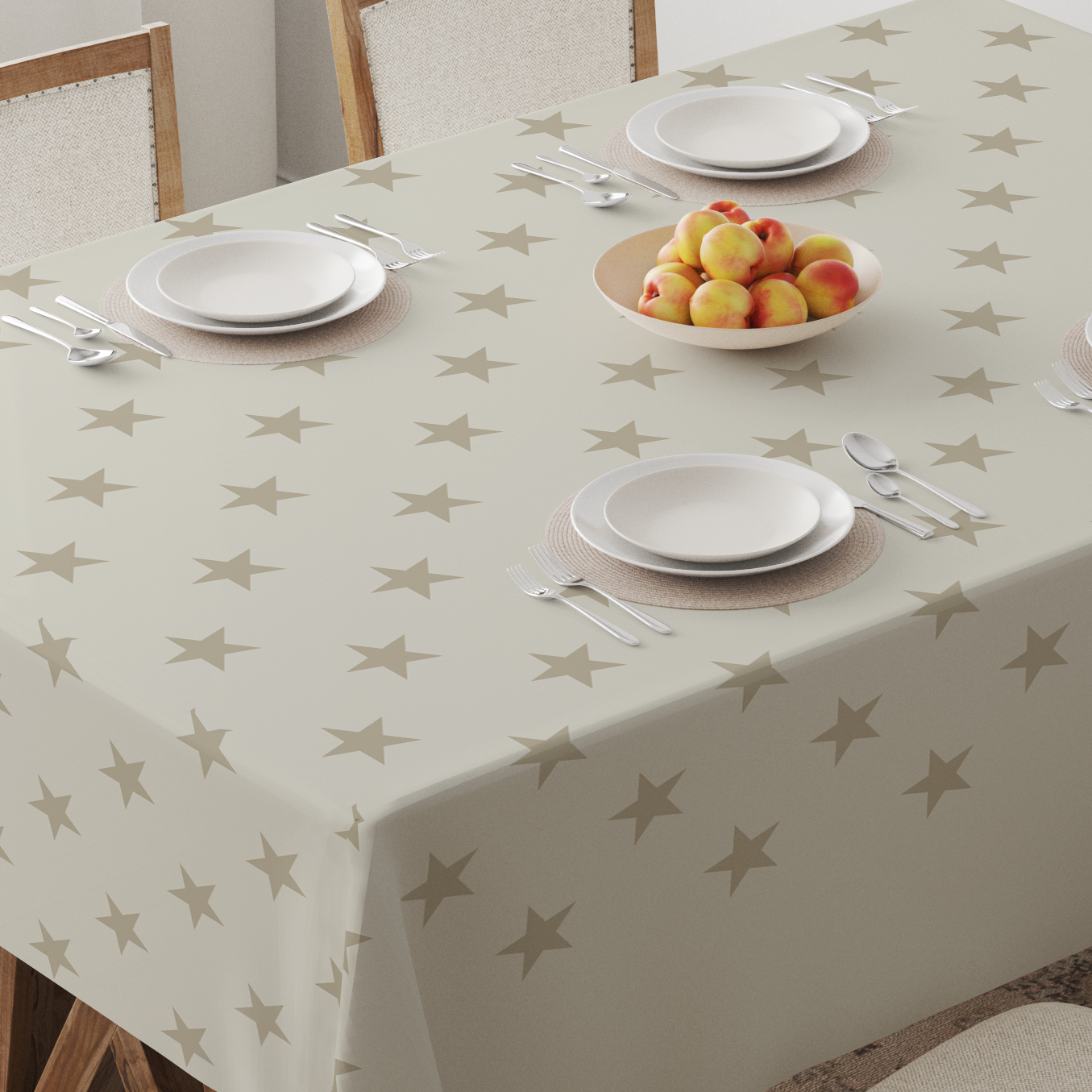 ONE Stars Tablecloth in Oyster