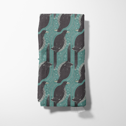 Cigua Palmera Teal Napkin in Organic Cotton Voile