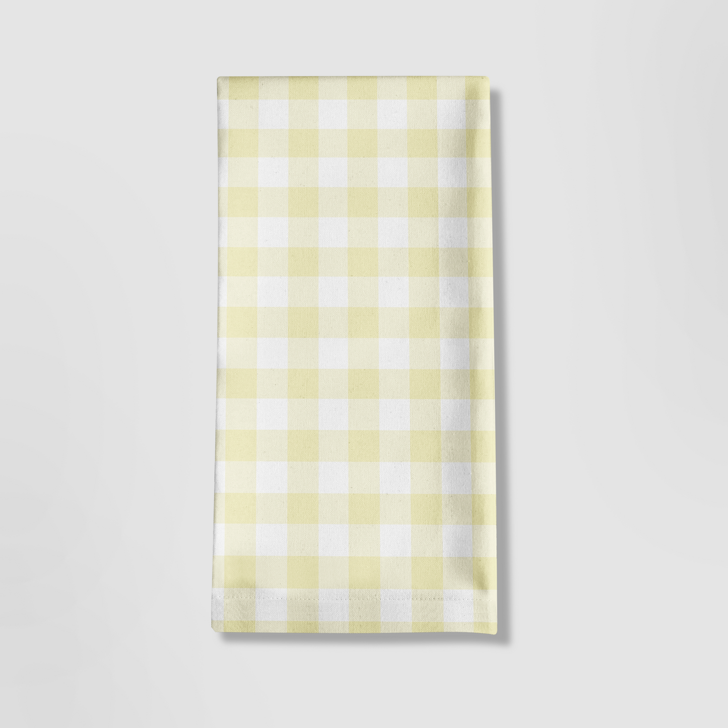 ONE Mini Gingham Tea Towel in Pastel Yellow - Mid Cotton Twill