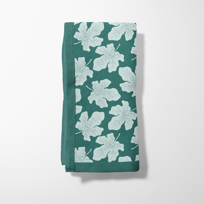 Emerald Autumn Elegance Napkin in Organic Cotton Voile