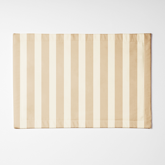 ONE Medium Stripes Placemat - Eggshell in Mid Cotton Twill