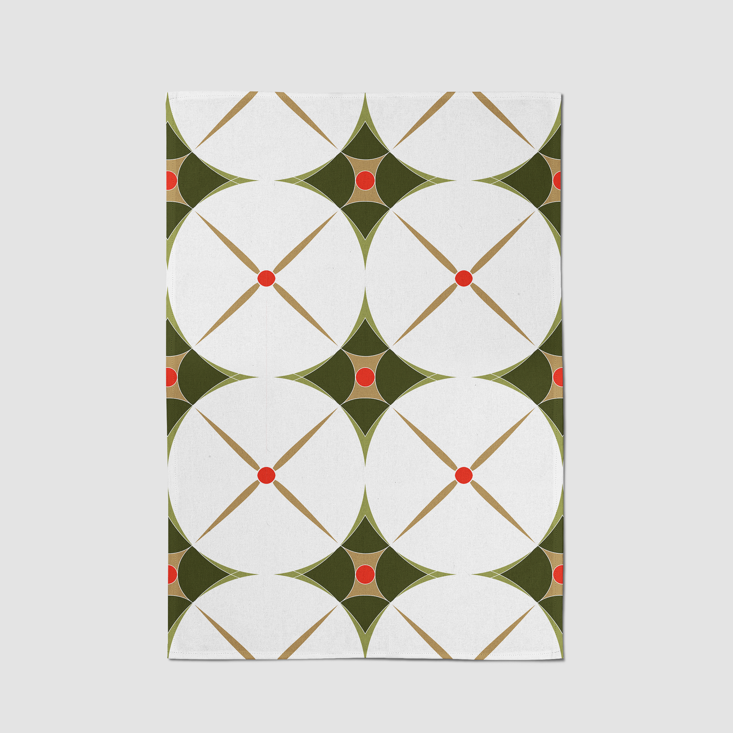 Holiday Abstract Tea Towel in Green