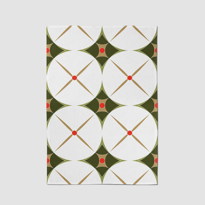 Holiday Abstract Tea Towel in Green