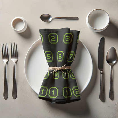 Tech Numbers Napkin - Lightweight Linen