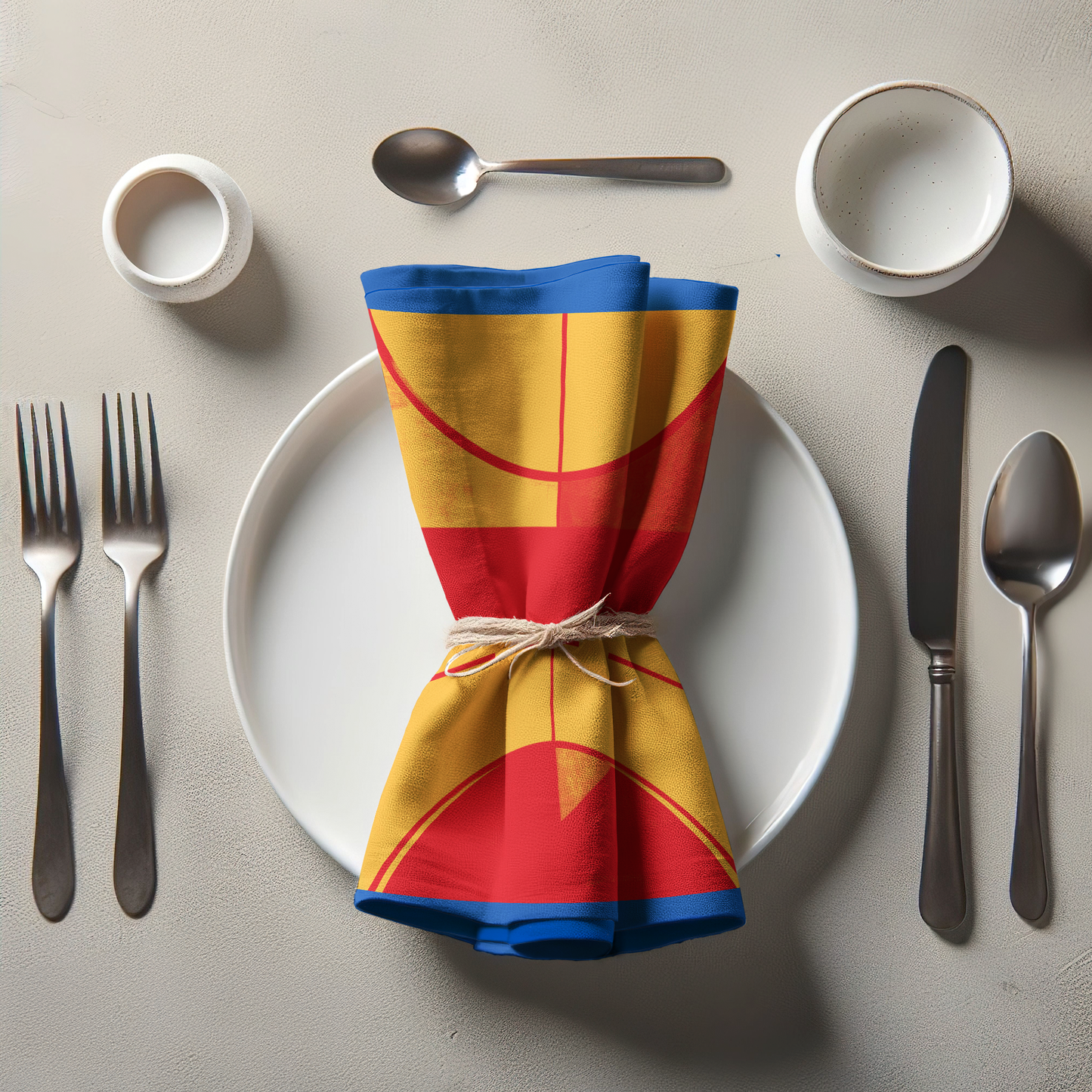 Crimson Red and Blue Napkin