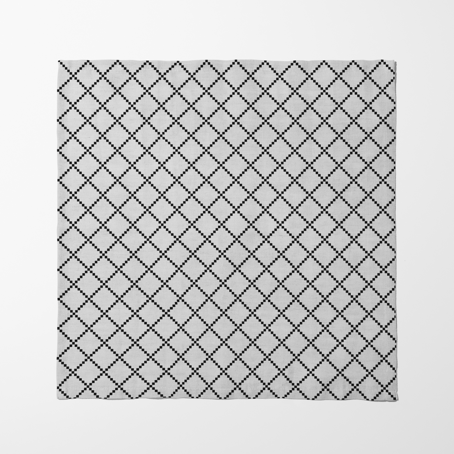 ONE Diamond Grid Napkin - Gray in Organic Cotton Voile