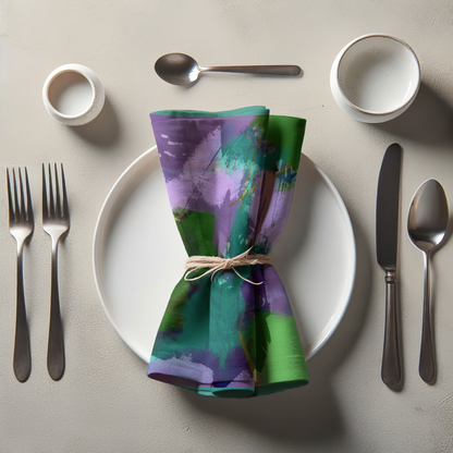 Floral Purple Green Napkin