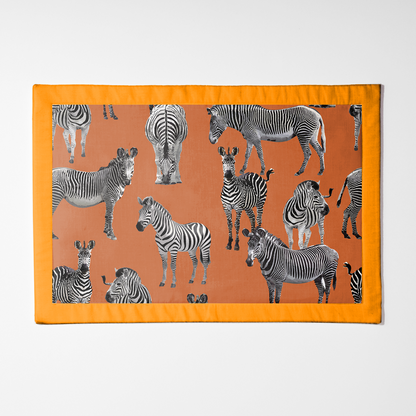 Zias Zebras Placemat in Mid Cotton Twill