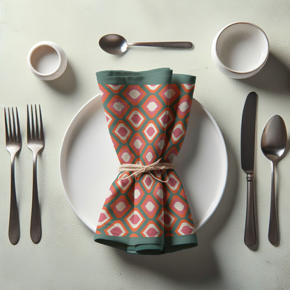 Mod Eye Candy Napkin in Emerald Green in Lightweight Linen