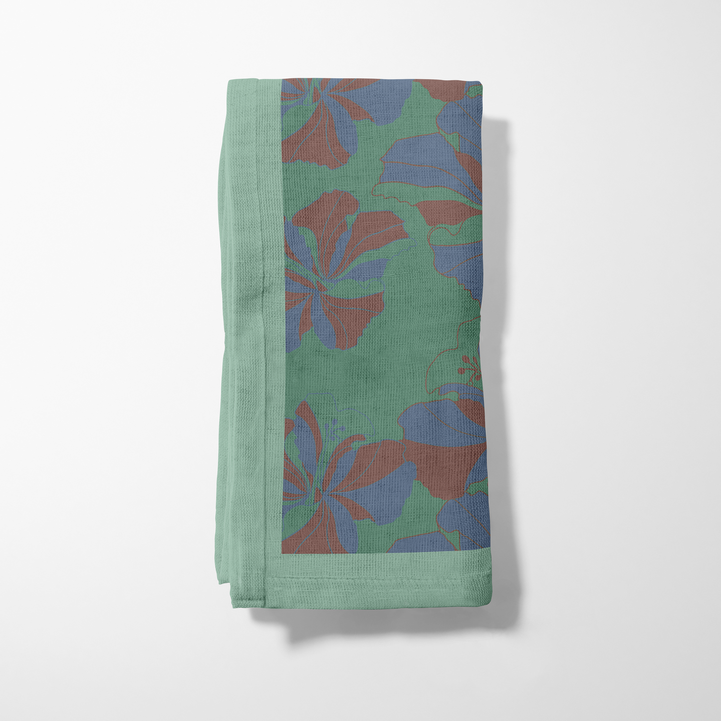 Tropical Cayena Napkin in Green in Organic Cotton Voile