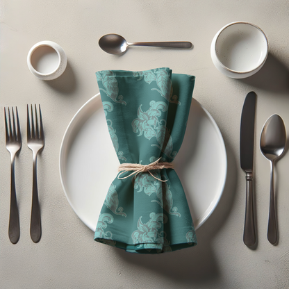 Paissage Nouveau Napkin in Blue in Organic Cotton Voile