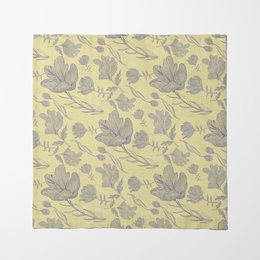 Summer Flowers Napkin in Light Yellow