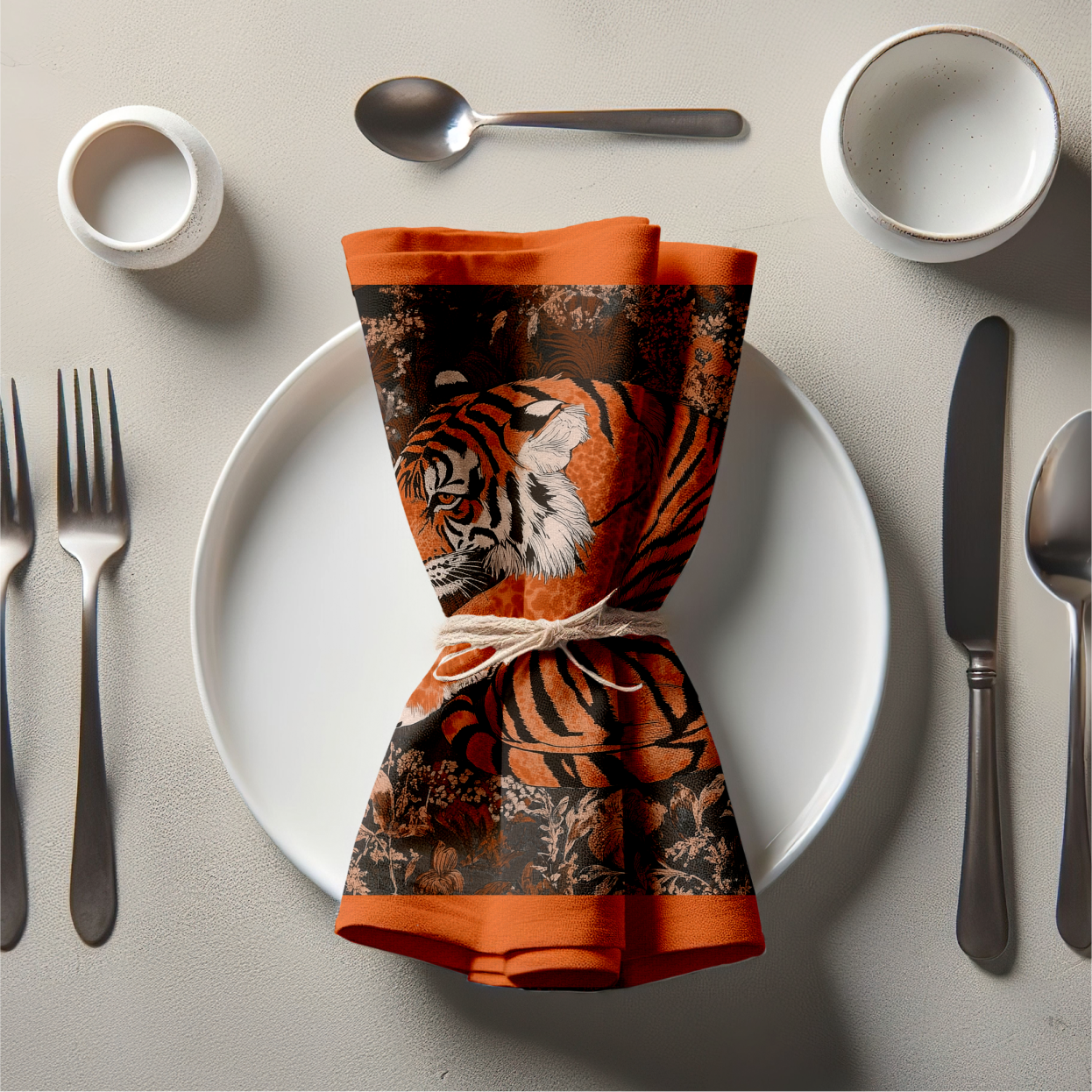 Wild Garden Napkin in Orange Dahlia