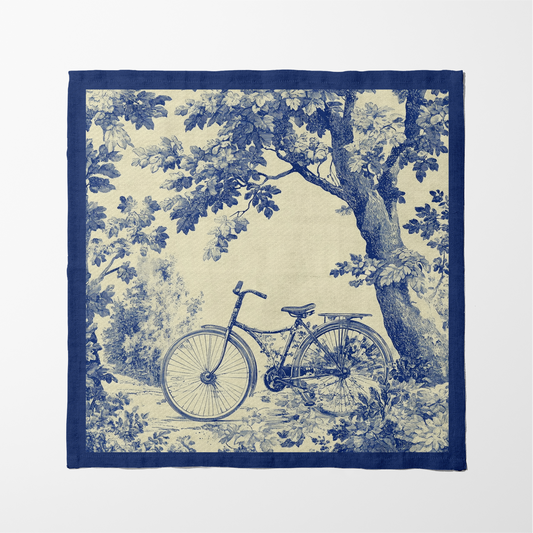 Countryside Cyclist Toile Napkin in Classic