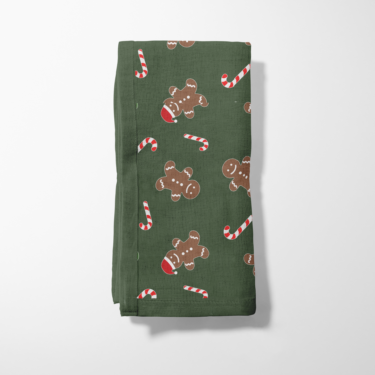 Gingerbread Dudes Napkin in Dark Green