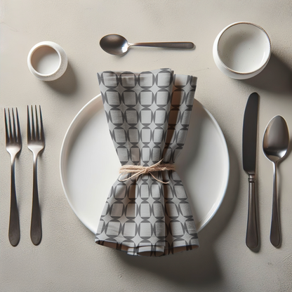 Come Share the Table with Me Napkin - Monochrome in Organic Cotton Voile