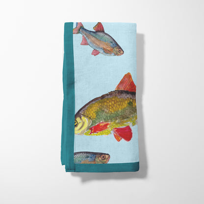 Rainbow Fish Napkin in Blue
